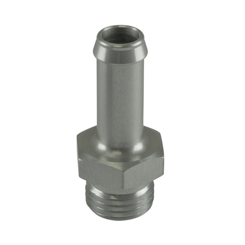 Fitting 10mm / 3/8" Hose End to -6 AN ORB Male Straight - Silver