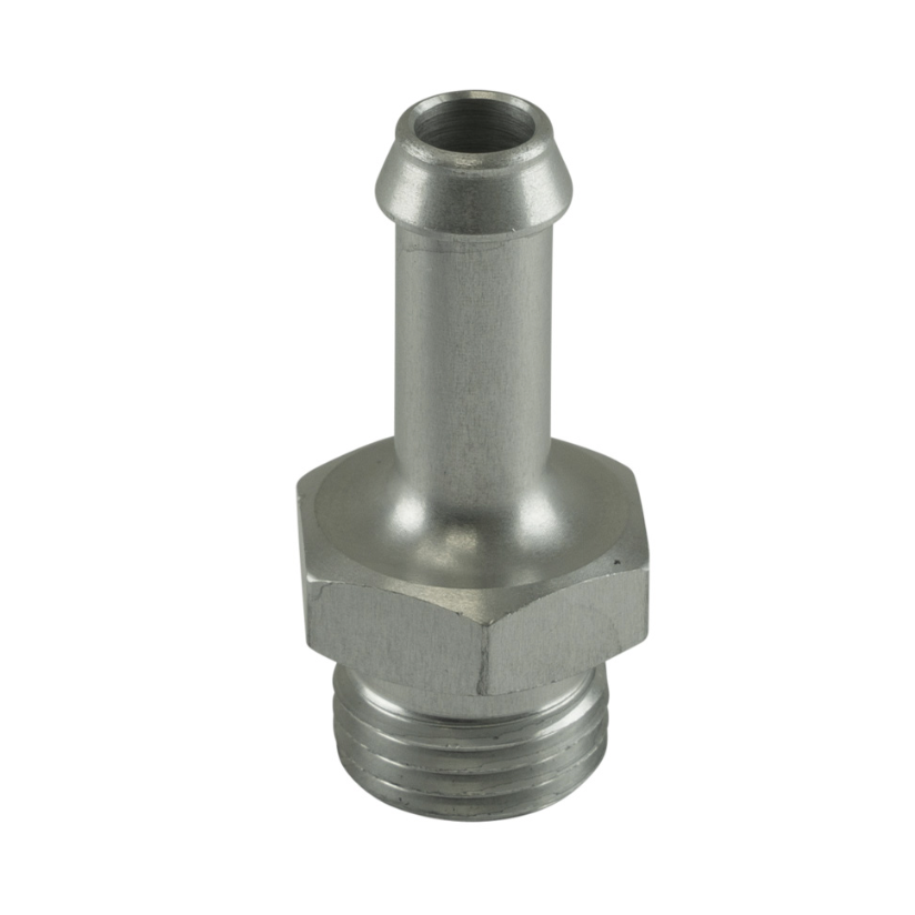 Fitting 8mm / 5/16" Hose End to -6 AN ORB Male Straight - Silver