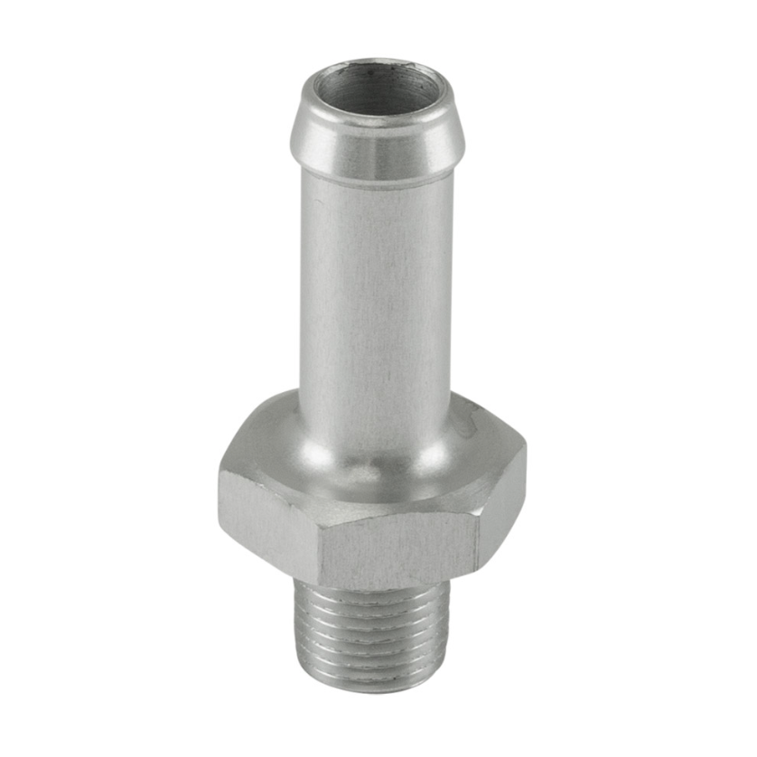 Fitting 10mm / 3/8" Hose End to -1/8 NPT Male Straight - Silver
